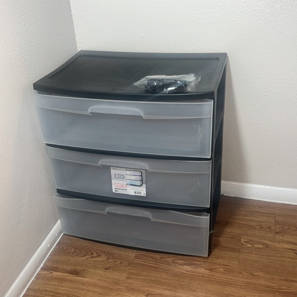 Sterilite Wide 3 Drawer Cart - Black - Picture 1 of 2